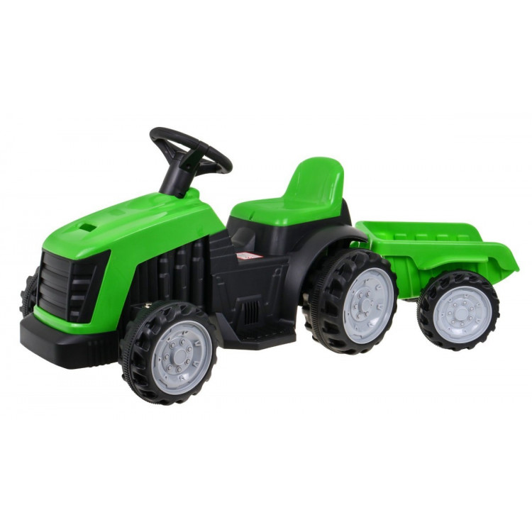 Elektrický traktor s vlečkou - zelený